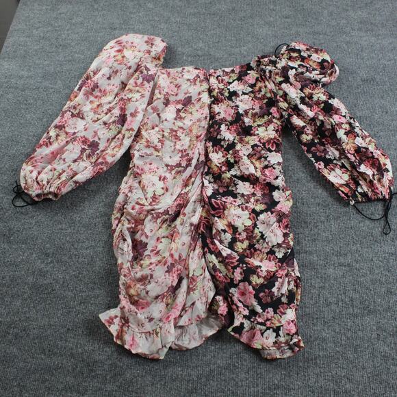 For Love and Lemons Dress Large Houston Ruched Floral Print Mini Cottagecore - Picture 7 of 14